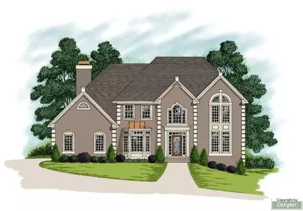 image of 2 story european house plan 7627